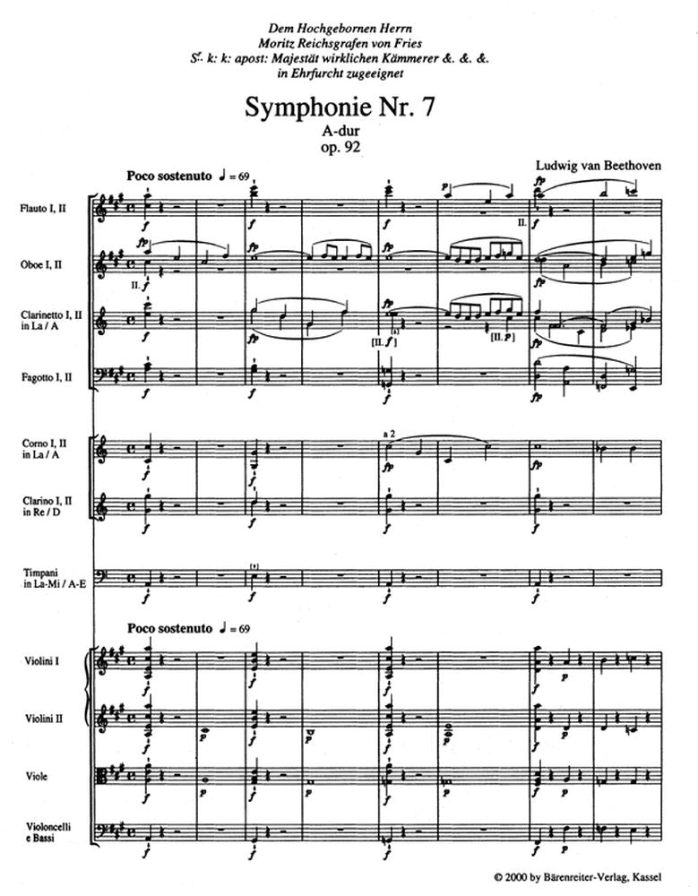 Beethoven L.von - Symphonie N°7 En La Majeur Op.92 - Conducteur Poche