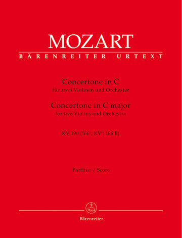 Mozart W.a. - Concertone For Two Violins & Orchestra KV 190 - Score