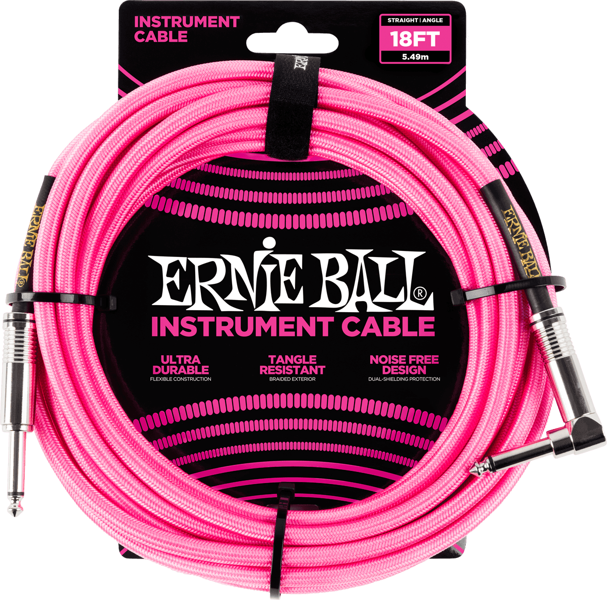 Instrumentkabels Met Geweven Omhulling Jack/jack Haaks 5,5M Roze