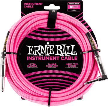 Instrumentkabels Met Geweven Omhulling Jack/jack Haaks 5,5M Roze