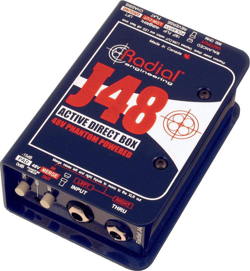 J48 actieve DI + fantoomvoeding 48V