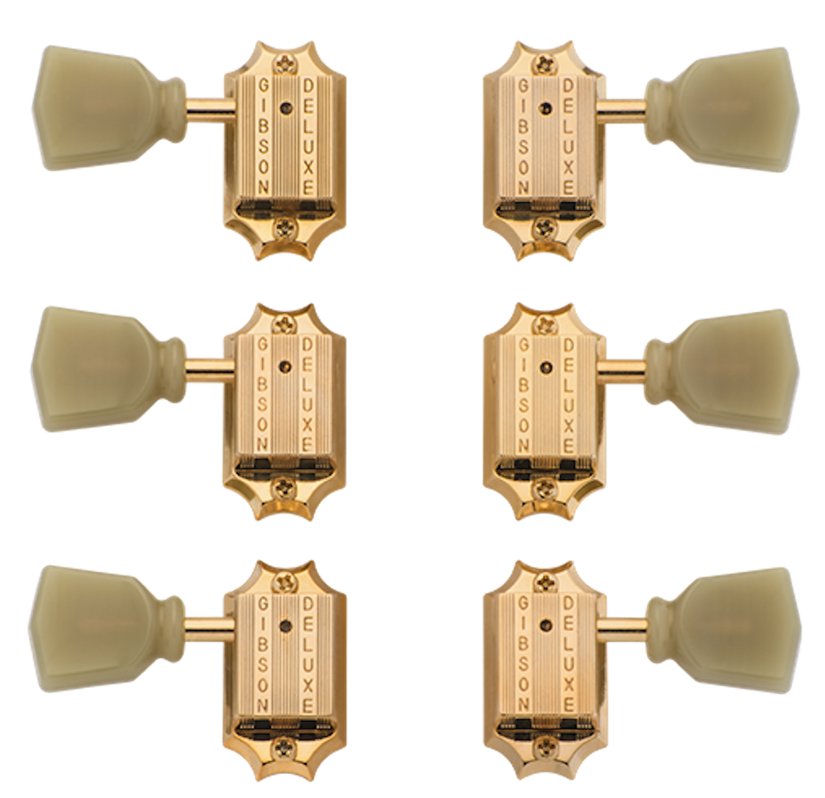 Gibson Accessories PARTS DELUXE GREEN KEY TUNER SET VINTAGE GOLD