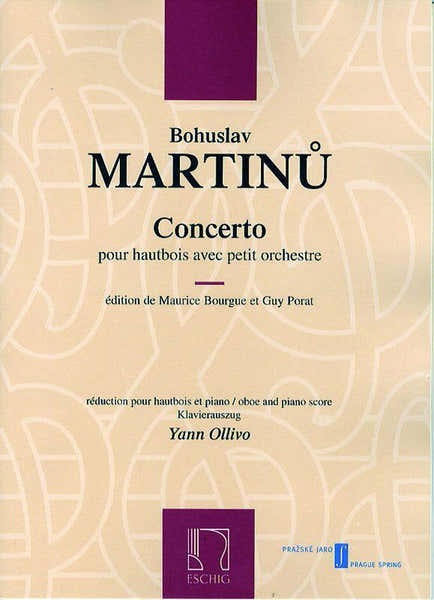 Edition Max Eschig Martinu B. - Concerto - Hautbois et Orchestre