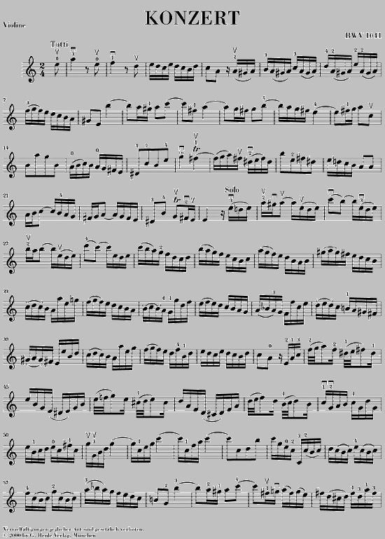 Bach J.S. - Concerto For Violin And Orchestra A Minor BWV 1041