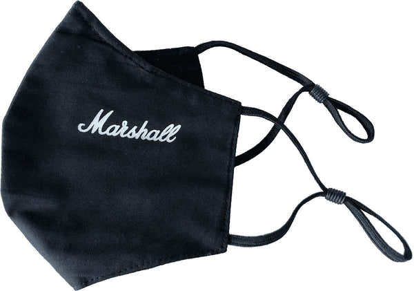 MARSHALL FACEMASK BLACK WITH WHITE LOGO