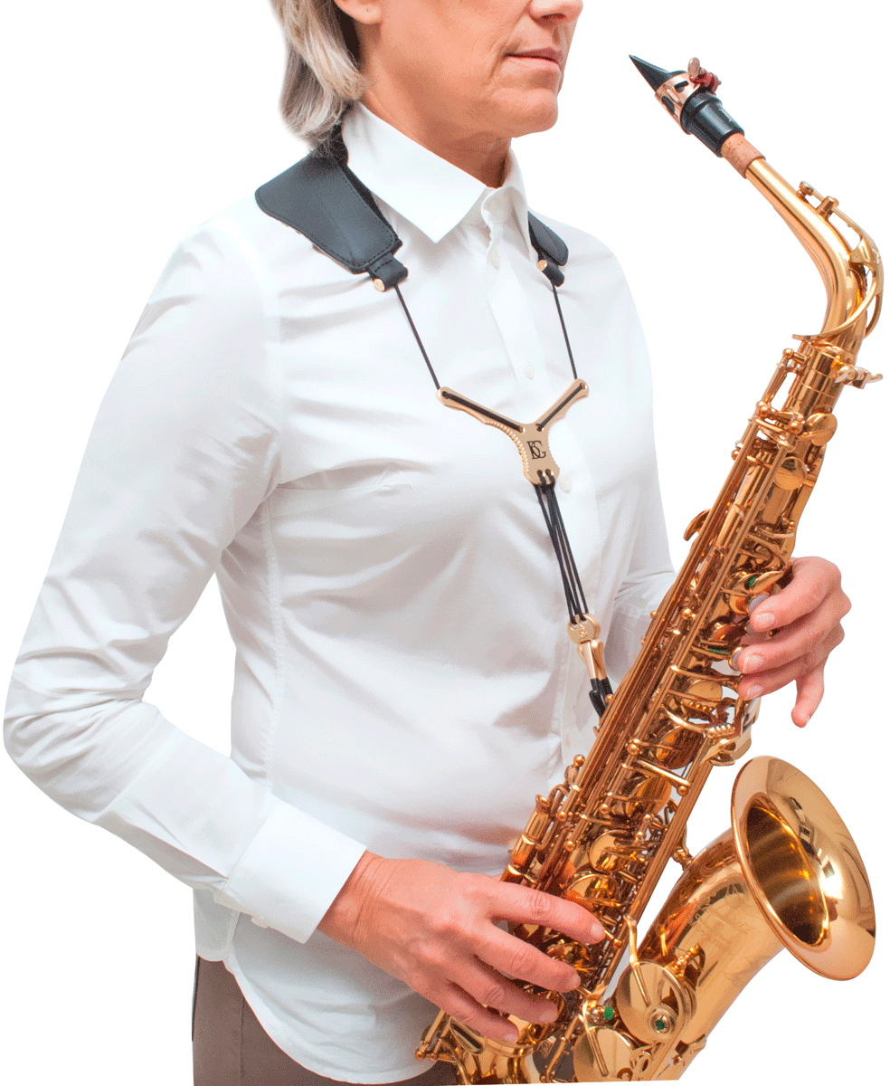YOKE ZEN DRAAGRIEM ZWART - METALEN KARABIJNHAAK - ALTSAX/ TENORSAX