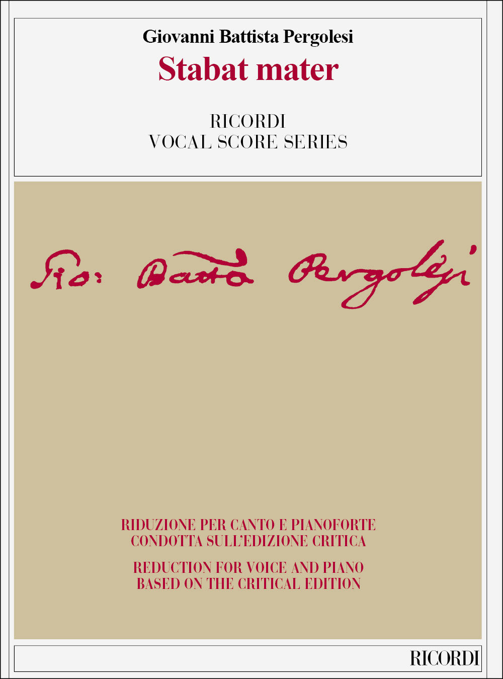 Ricordi Stabat Mater