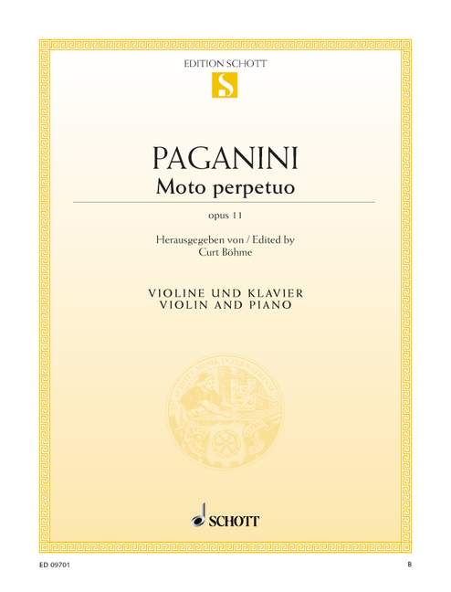Schott Paganini Niccolo - Moto Perpetuo Op. 11 - Violin And Piano