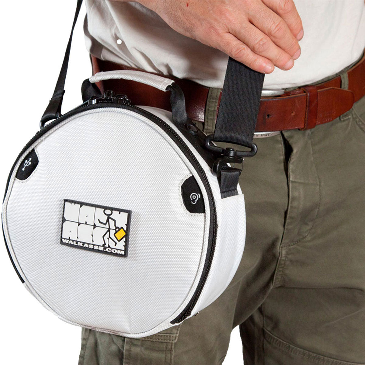 Witte hoofdtelefoontas