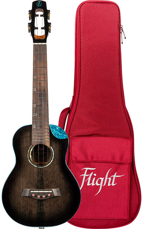 Flight Nighthawk Concert Electro Ukulele - Black Stain -