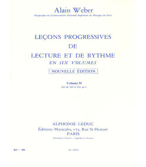 Leduc WEBER AL. - LEÇONS PROGRESSIVES DE LECTURE ET DE RYTHME VOL.2