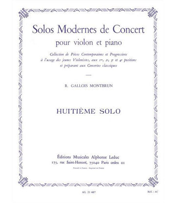 GALLOIS-MONTBRUN RAYMOND - 8EME SOLO DE CONCERT