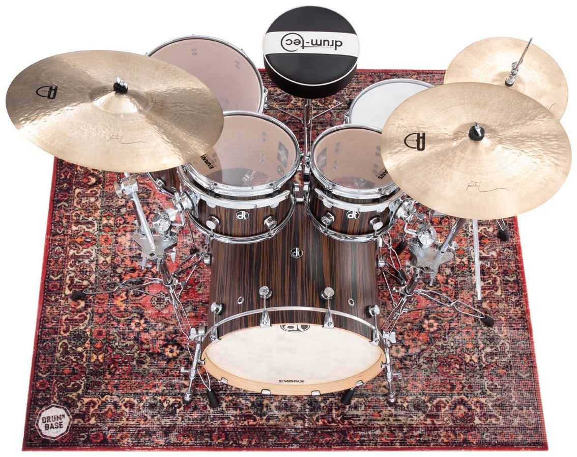 Vrije Ophanging & 27dB Contactgeluidreductie - Drumtapijt 1.85 x 1.65m - Versleten Perzisch Rood