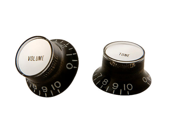 PRMK-010 SG-Knoppen Zwart Met Zilverkleurige Metalen Inlays 4-Pack