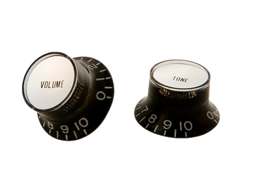 PRMK-010 SG-Knoppen Zwart Met Zilverkleurige Metalen Inlays 4-Pack