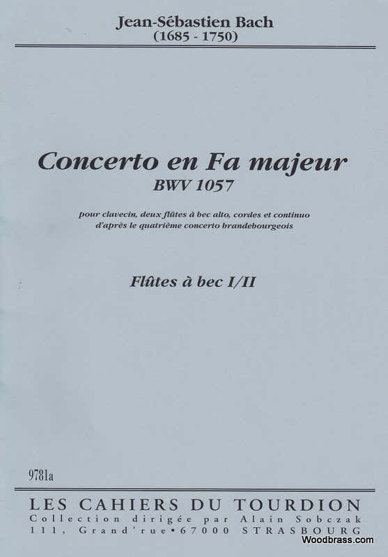 J.S. - Concerto En Fa Majeur Bwv 1057 - Conducteur