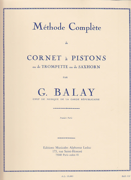 Méthode Complète De Cornet A Pistons Vol.1 - Balay