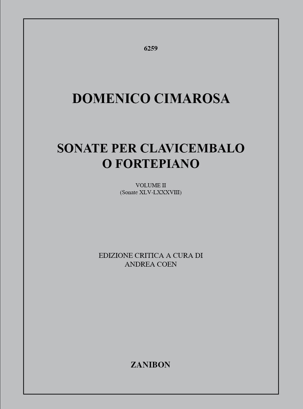 Ricordi CIMAROSA D. - SONATE VOL. 2 (45/88) - CLAVECIN