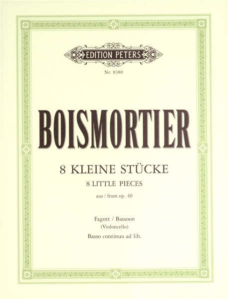 Boismortier Joseph Bodin De - 8 Little Pieces From Op.40 - Bassoon And Piano
