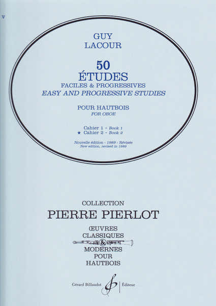 Billaudot Lacour Guy - 50 Etudes Faciles et Progressives Volume 2 - Hautbois