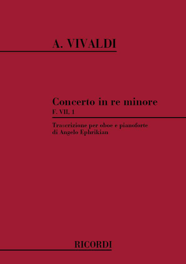 Ricordi VIVALDI A. - CONCERTO IN RE MIN. OP.VIII N.9 - HAUTBOIS ET PIANO