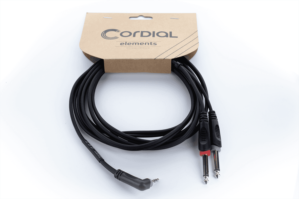 Y-kabel Haakse Stereo-mini-jack / 2 Mono-jacks 3 M