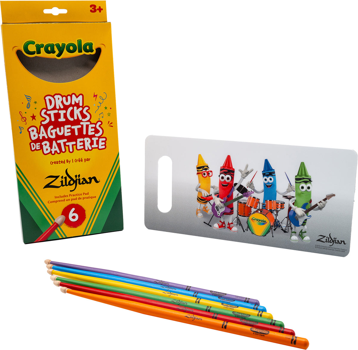 ZKIDS Pack Crayola 6 Drumstokken + pad
