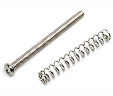 Metrische humbuckerschroeven 3.0 X 24.5 MM nikkel + veer 4-pack