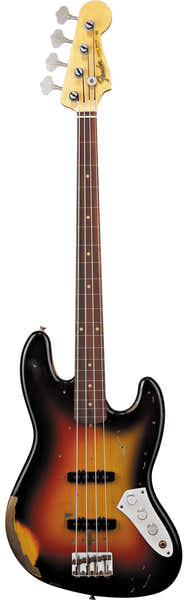 Jazz Bass Jaco Pastorius Fretloos Relic 3-kleurige Sunburst Artist 2025