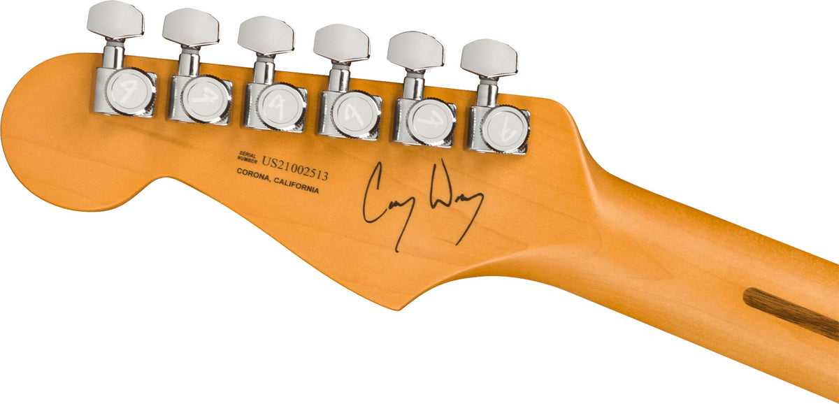 Stratocaster Signatuur Corry Wong RW Transparant saffierblauw