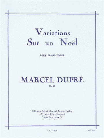 Variations Sur un Noël pour grand-orgue Op.20
