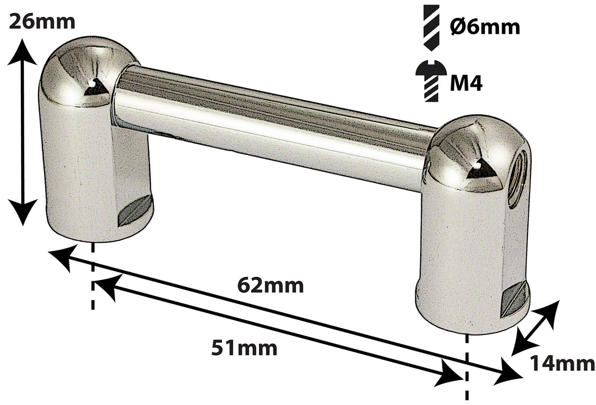 TL2S51B - BASS DRUM TUBE LUG - 51MM - SINGLE ENDED (X1)
