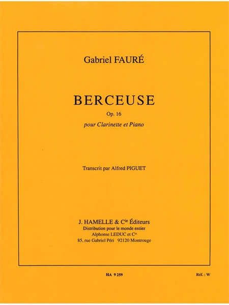 Berceuse Op.16 pour clarinette et piano