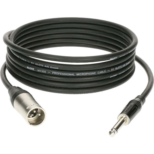 M1 MIC CABLE BLACK 3M XLR 3 MALE - JACK 2P KLOTZ