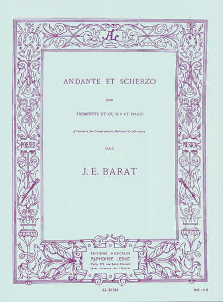 Leduc Barat JOSEPH-edouard - Andante & Scherzo - Trompette & Piano