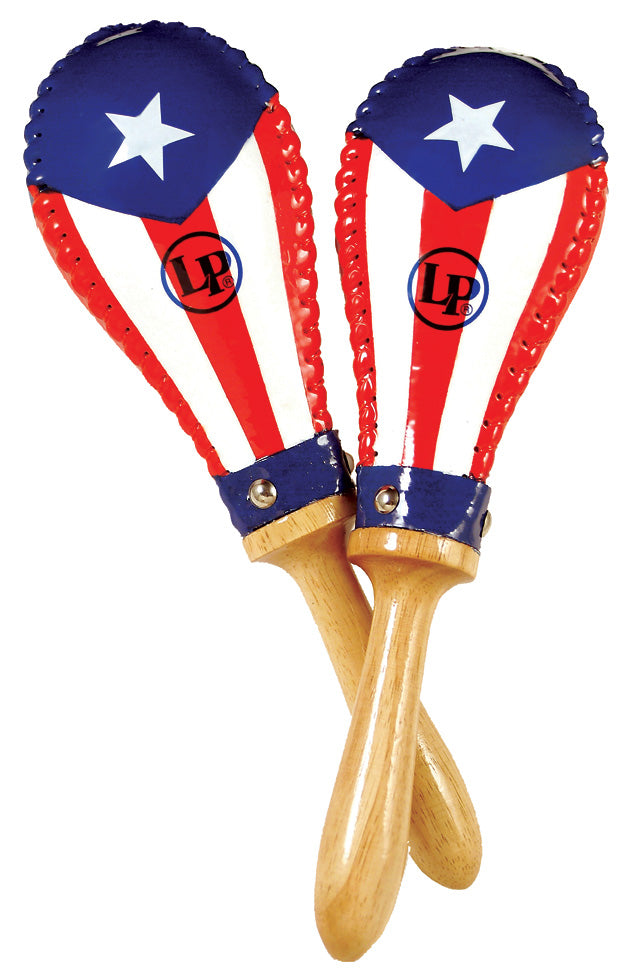 Latin Percussion LP393-PR - MARACAS SALSA PUERTO RICAN HERITAGE RAWHIDE HEAD ANIMALE