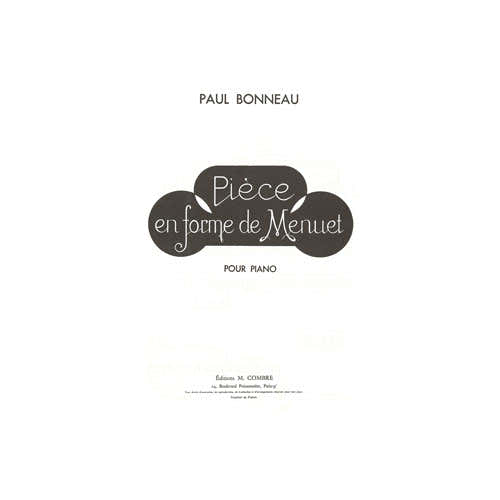 Bonneau - Pièce En Forme De Menuet - Piano
