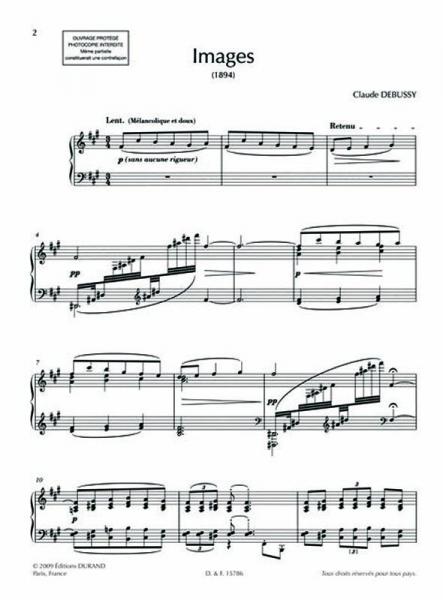 DEBUSSY C. - IMAGES OUBLIEES - PIANO