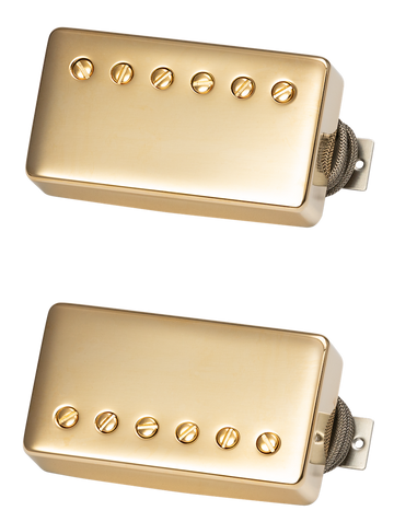 Custombucker Gepaarde Set Double Black True Historic Gouden Kappen