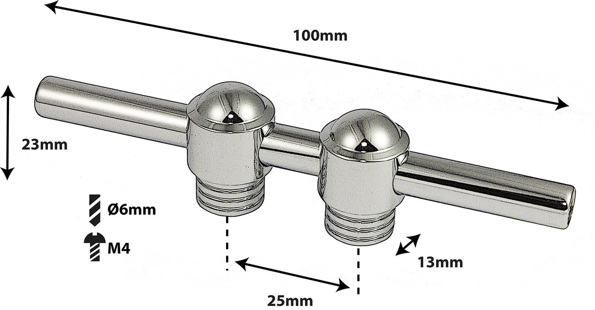 TL6D100 - TUBE LUG - 25MM - DOUBLE ENDED (X1)