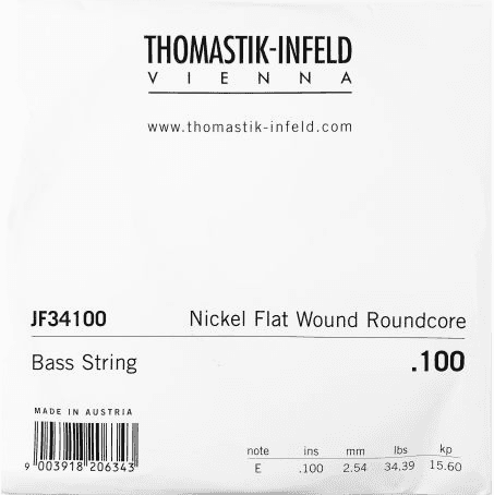 Thomastik INFELD STRINGS ELECTRIC GUITAR JAZZ BASS SERIES NICKEL FLAT WOUND ROUNDCORE SERIES .100