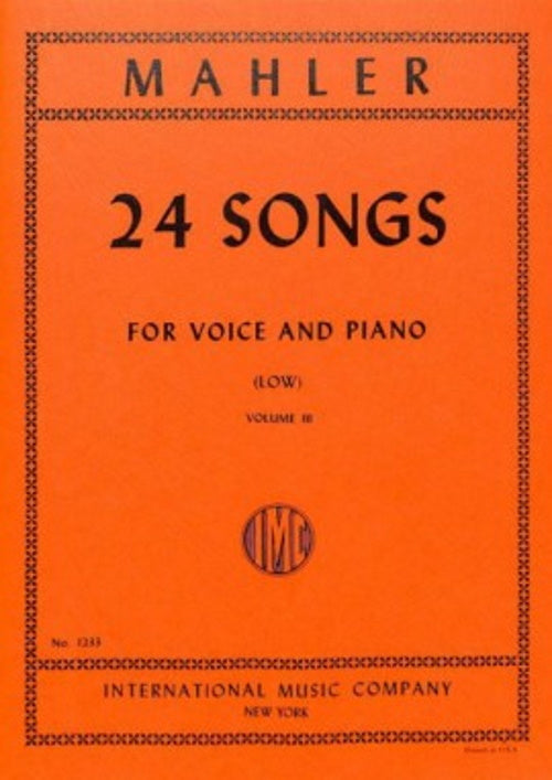 IMC Mahler Gustav - 24 Songs Vol.3 - Low Voice