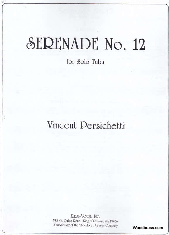 PERSICHETTI V. - SERENADE N°12 OP. 88 - TUBA SOLO