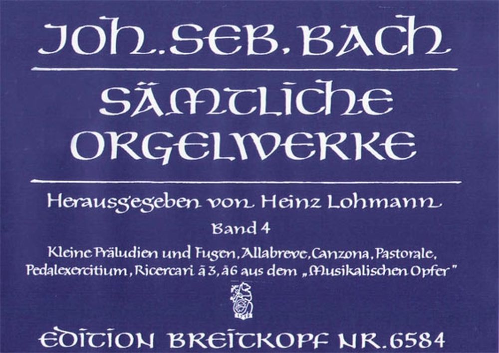 Edition Breitkopf Bach J.S. - Integrale Pour Orgue Vol.4