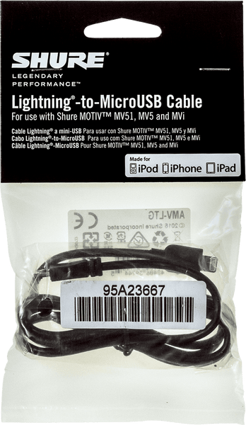 MICRO USB - LIGHTNING CABLE 38 CM