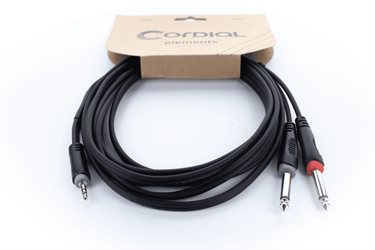 Y-kabel Stereo-mini-jack / 2 Mono-jacks 5 M