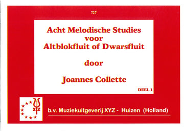 COLLETTE JOANNES - EIGHT MELODIC STUDIES PART 1 - DESCANT RECORDER AND PIANO