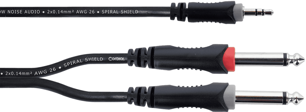 Kabel Y Splitter Mini-Jack Stereo / 2 Mono-Jacks 1 m