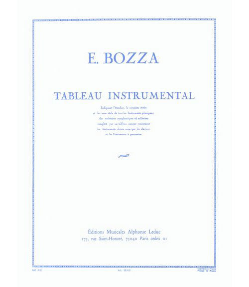 Leduc Bozza E. - Tableau Instrumental