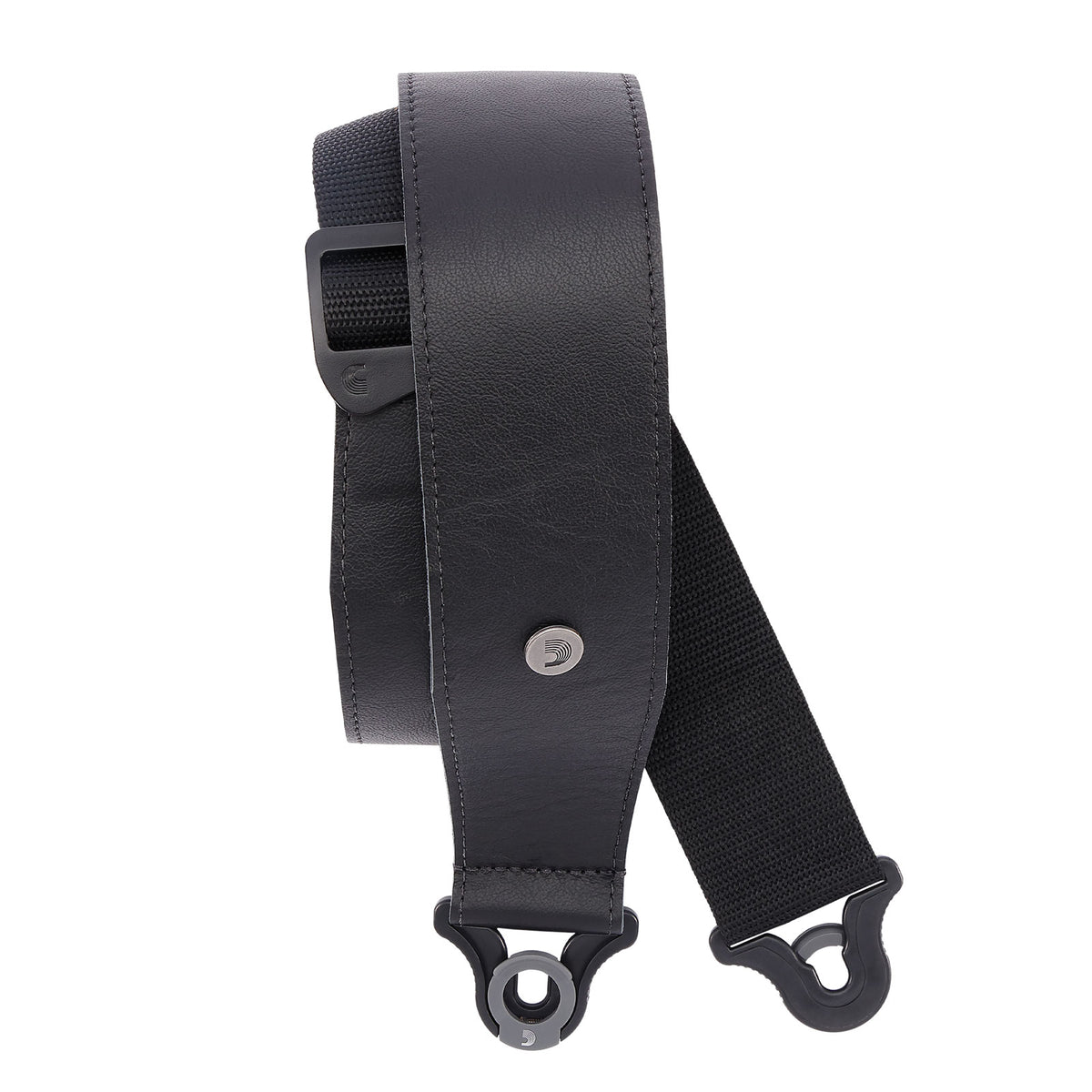 D'ADDARIO COMFORT LEATHER AUTO LOCK GUITAR STRAP BLACK